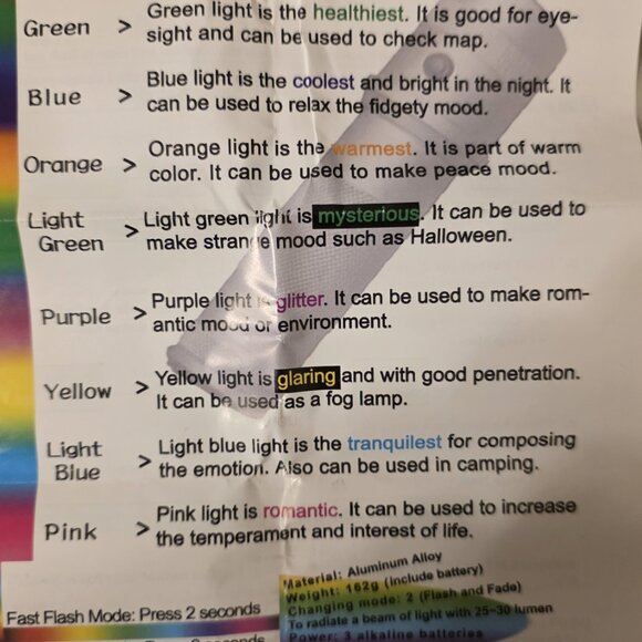 Multi Colored Programmable Flashlight - Picture 8 of 8